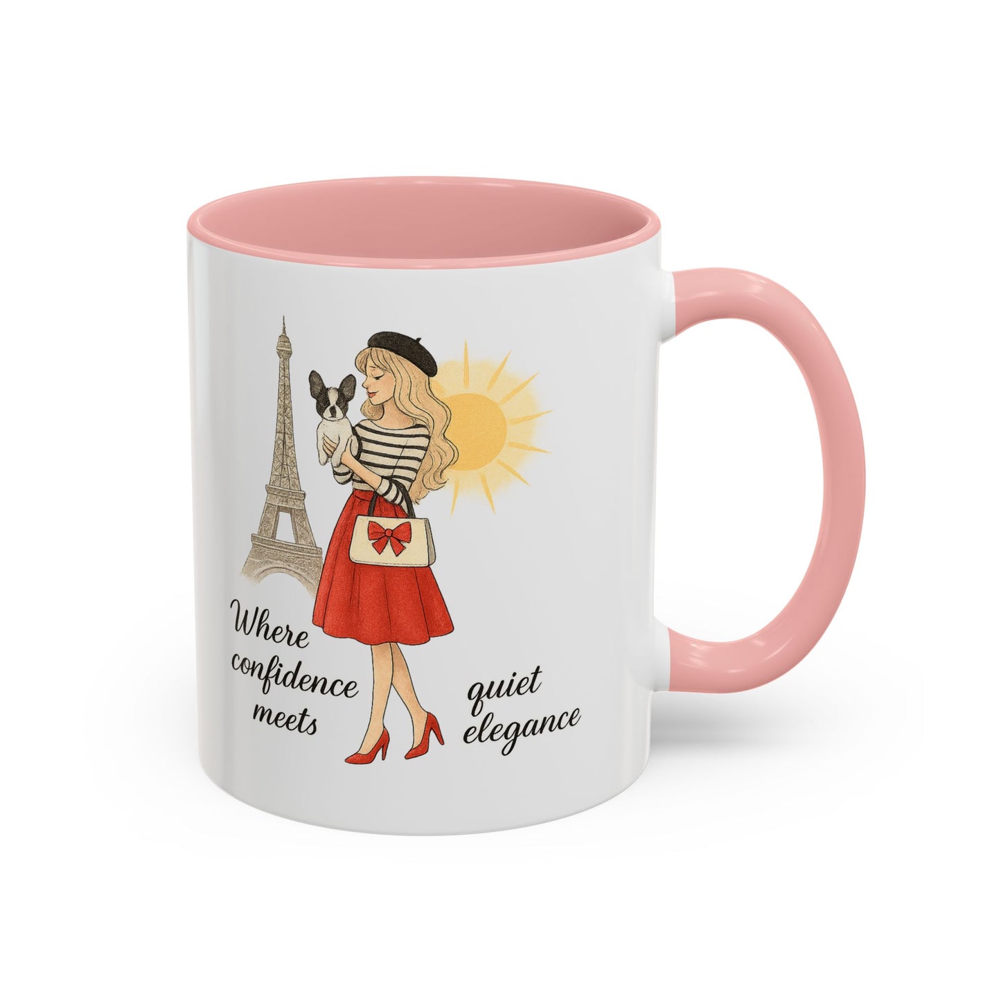 Elegant Confidence Coffee Mug - Inspiring Quote & Chic Design for Tea Lovers, Gifts for Her, Home Office Decor, Parisian Style