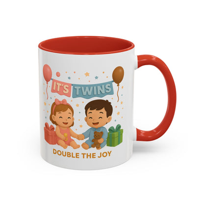 Funny Twin Celebration Coffee Mug - 'It's Twins, Double the Joy'