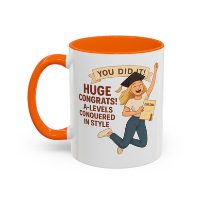 Celebratory Graduation Coffee Mug - 'You Did It!' A-Levels