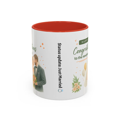 Personalized Wedding Congratulations Mug, Newlywed Gift, Custom Couples Cup, Bridal Shower Favor, Unique Wedding Keepsake