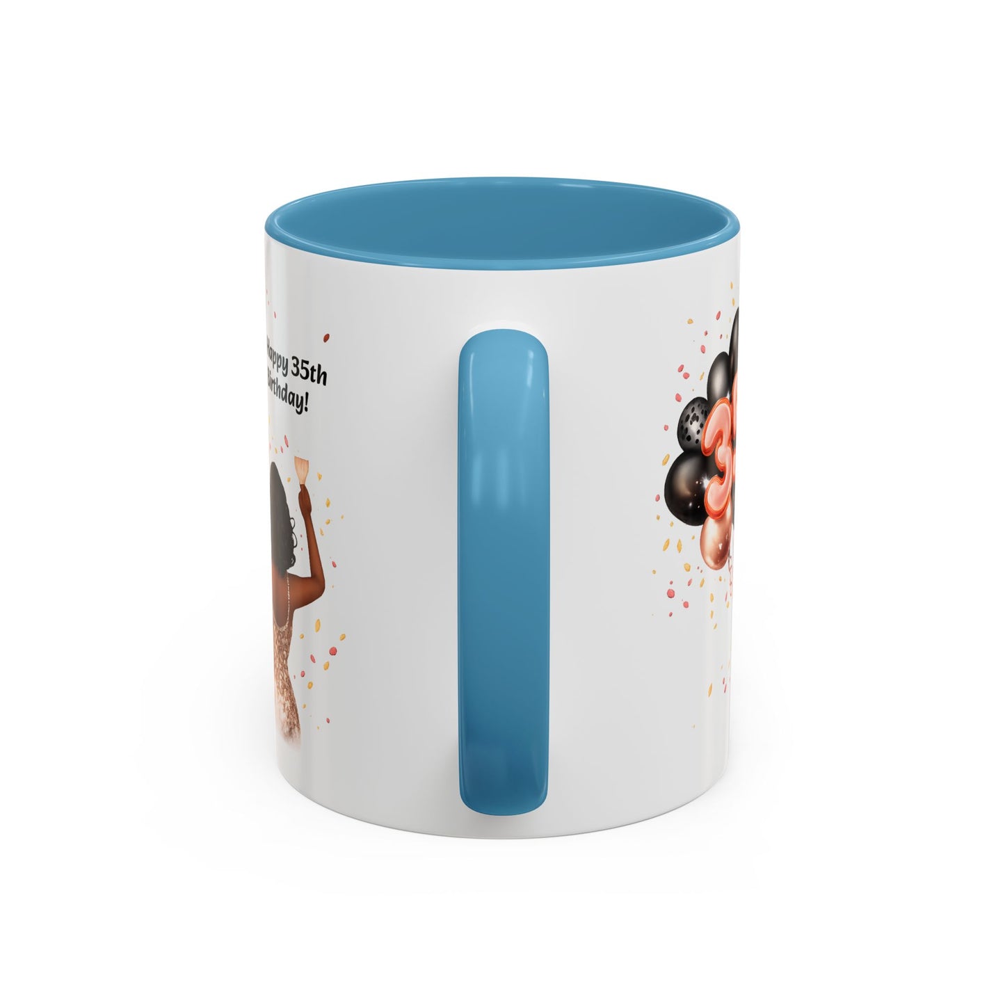 Accent Coffee 35th birthday woman with balloon Mug