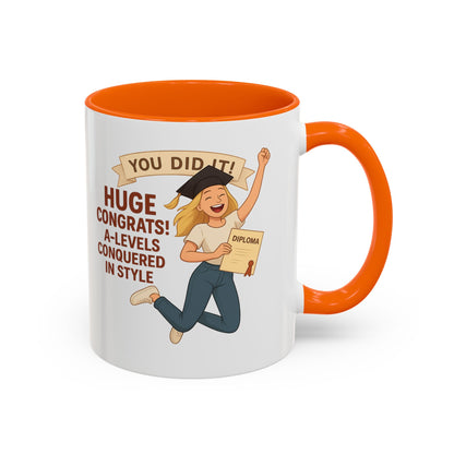 Celebratory Graduation Coffee Mug - 'You Did It!' A-Levels