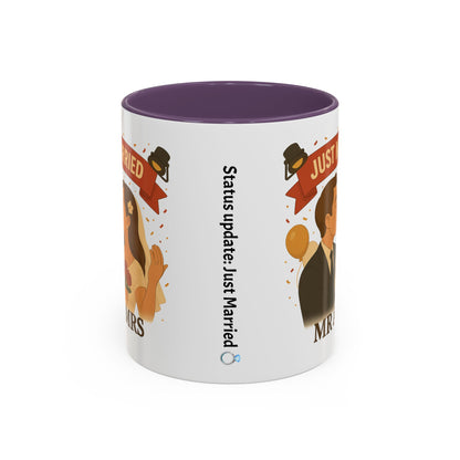 Just Married Coffee Mug | Wedding Gift | Newlywed Coffee Cup | Mr & Mrs Mug | Bride and Groom Drinkware