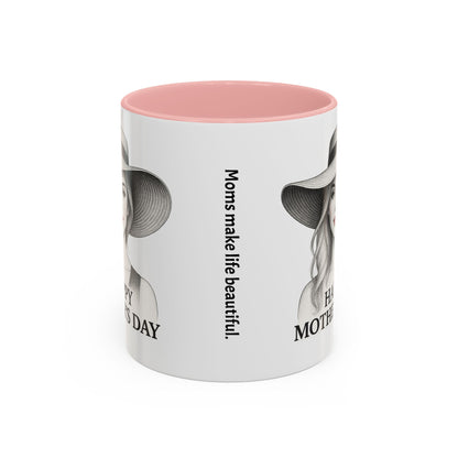 Happy Mother's Day Accent Coffee Mug - Stylish Gift for Moms