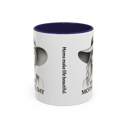Happy Mother's Day Accent Coffee Mug - Stylish Gift for Moms