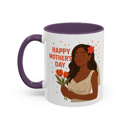 Elegant Mother's Day Accent Coffee Mug - Floral Gift, Tea Mug, Personalized Drinkware, Inspirational Cup, Birthday Present