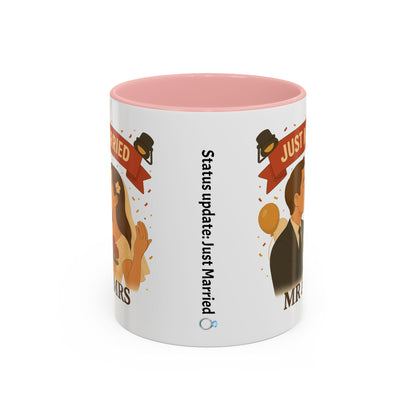 Just Married Coffee Mug | Wedding Gift | Newlywed Coffee Cup | Mr & Mrs Mug | Bride and Groom Drinkware