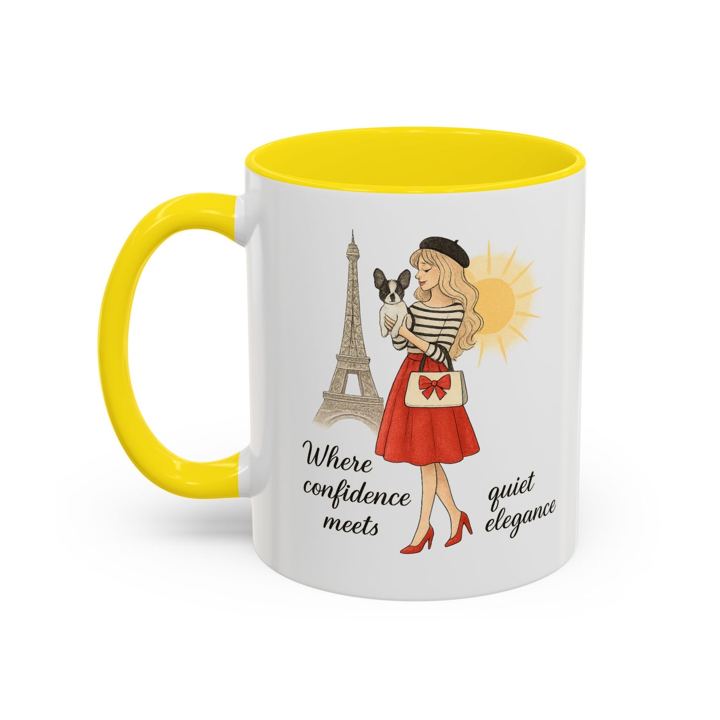 Elegant Confidence Coffee Mug - Inspiring Quote & Chic Design for Tea Lovers, Gifts for Her, Home Office Decor, Parisian Style
