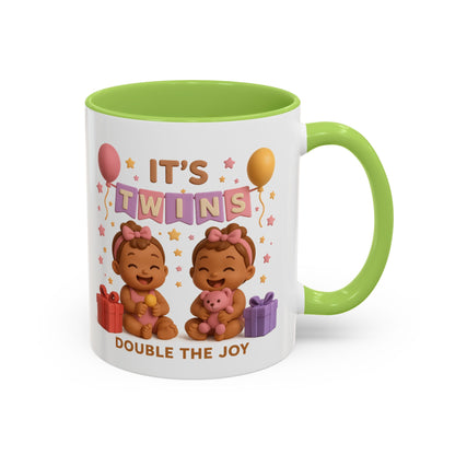 Twins Celebration Coffee Mug – Double the Joy, Gifts for New Parents, Baby Shower Favor, Sibling Gift, Cute Mug for Twins