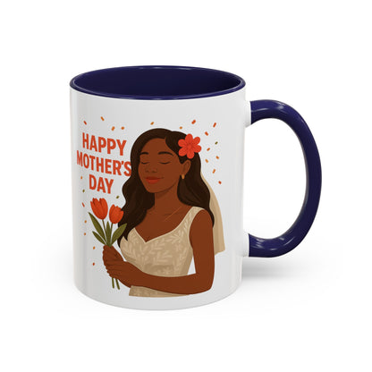 Elegant Mother's Day Accent Coffee Mug - Floral Gift, Tea Mug, Personalized Drinkware, Inspirational Cup, Birthday Present