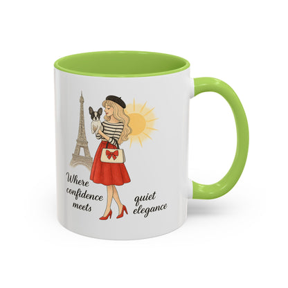 Elegant Confidence Coffee Mug - Inspiring Quote & Chic Design for Tea Lovers, Gifts for Her, Home Office Decor, Parisian Style