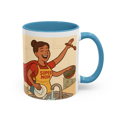 Super mom - Accent Coffee Mug (11, 15oz) - Mother's Day