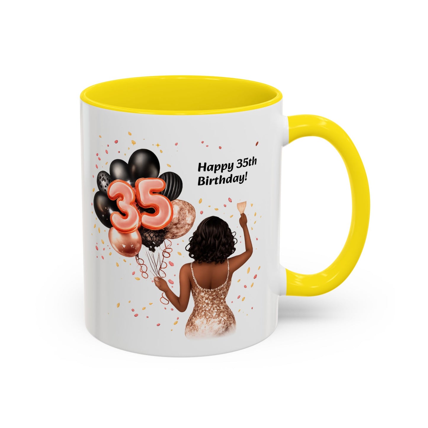 Accent Coffee 35th birthday woman with balloon Mug