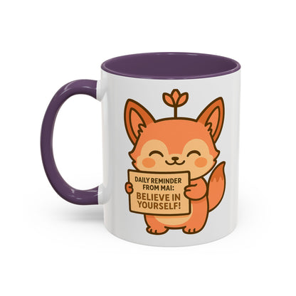 Motivational Accent Coffee Mug - 'Trust Your Intuition' & 'Believe In Yourself!'