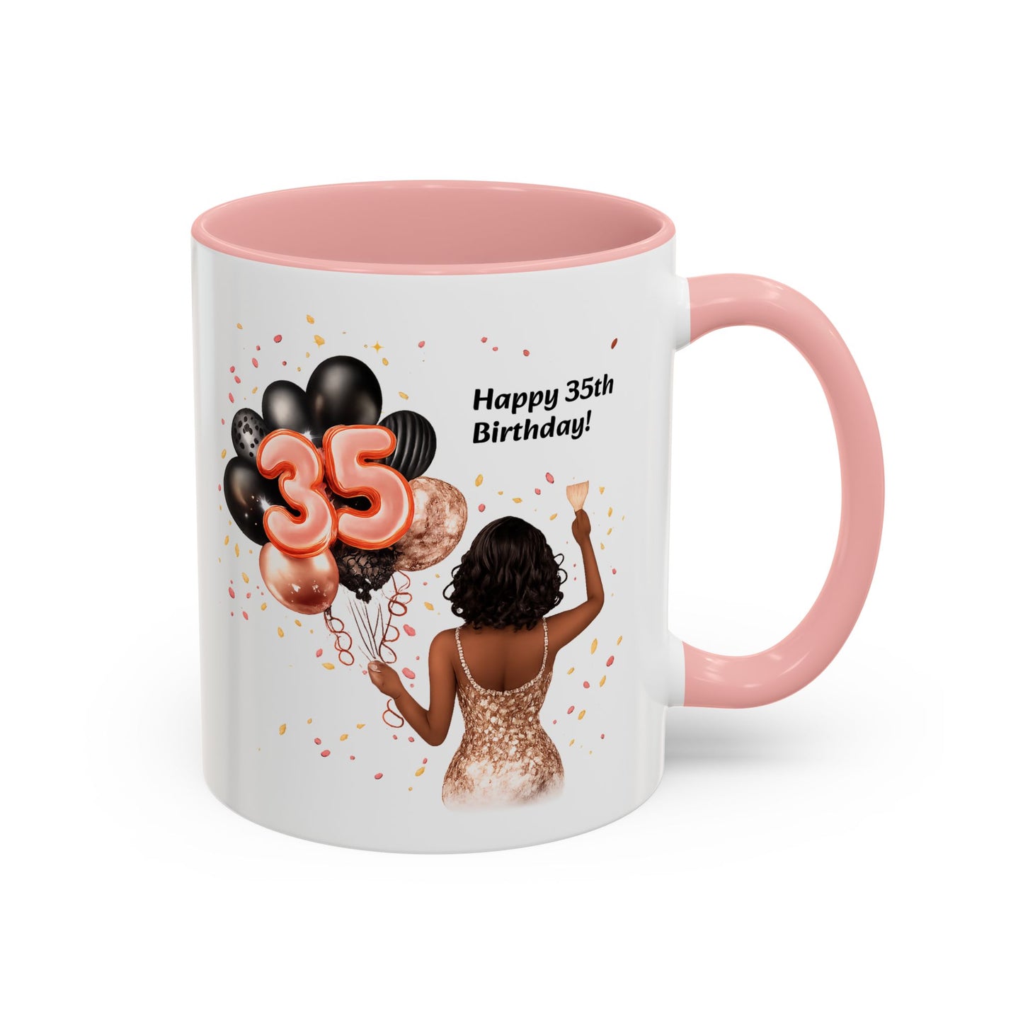 Accent Coffee 35th birthday woman with balloon Mug