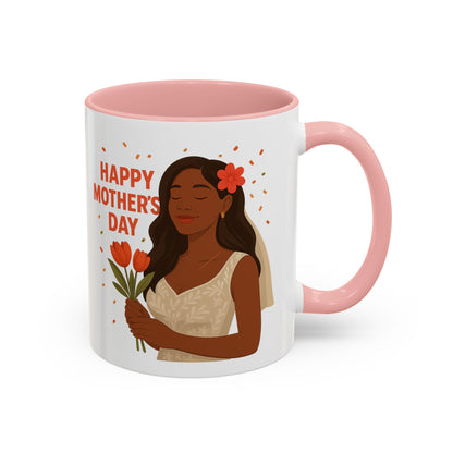 Elegant Mother's Day Accent Coffee Mug - Floral Gift, Tea Mug, Personalized Drinkware, Inspirational Cup, Birthday Present