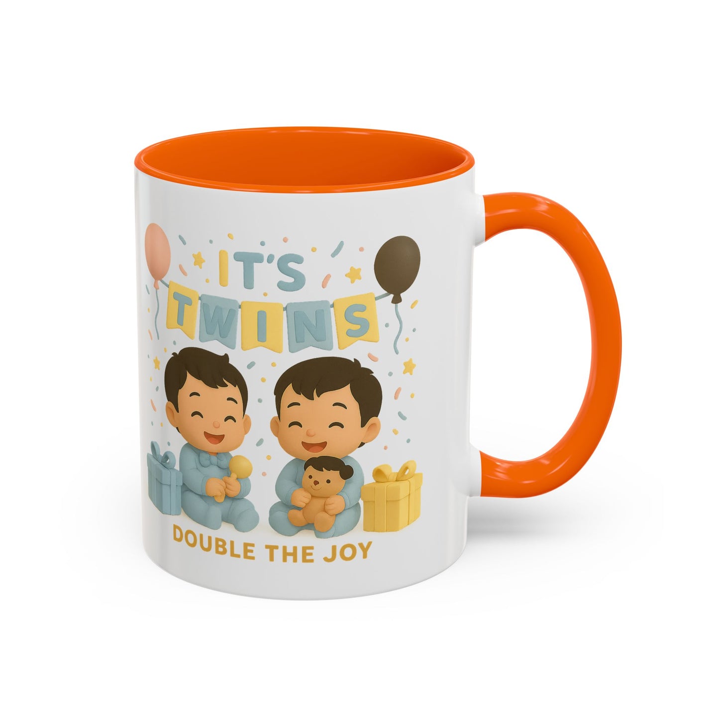 Twins Celebration Coffee Mug, Cute Twins Gift Mug, Baby Shower Mug, Newborn Gift, Double the Joy Mug