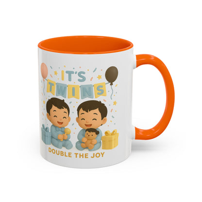 Twins Celebration Coffee Mug, Cute Twins Gift Mug, Baby Shower Mug, Newborn Gift, Double the Joy Mug