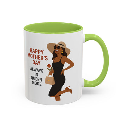 Queen Mode Mother's Day Coffee Mug | Stylish Black Accent Design