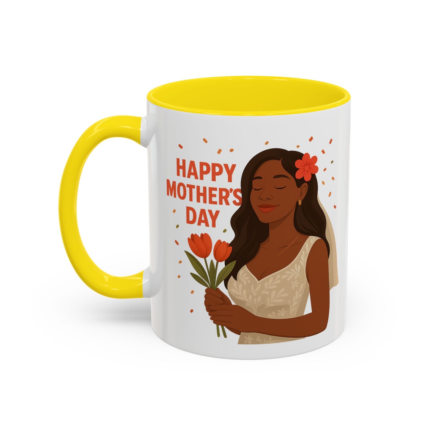 Elegant Mother's Day Accent Coffee Mug - Floral Gift, Tea Mug, Personalized Drinkware, Inspirational Cup, Birthday Present