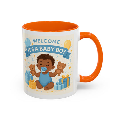 Baby Boy Announcement Coffee Mug, Newborn, Welcome Baby Boy Gift