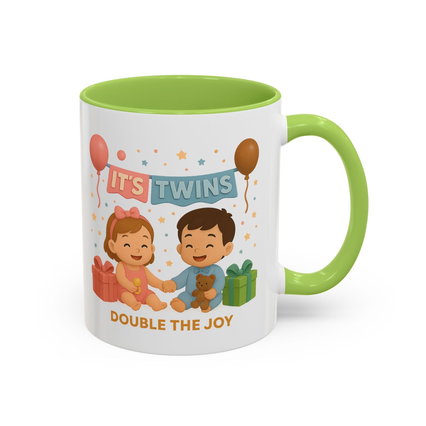 Funny Twin Celebration Coffee Mug - 'It's Twins, Double the Joy'