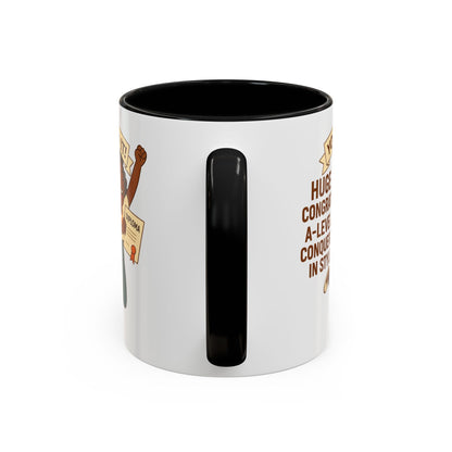 Celebratory Coffee Mug for Graduates, Graduation Gift, A-Level Congrats Mug, Stylish Coffee Cup for Students, Personalized Diploma Mug