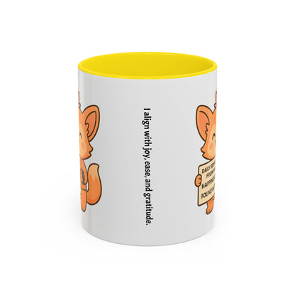 Cute Ms Mai Fox Inspirational Coffee Mug - Happiness is Found Within