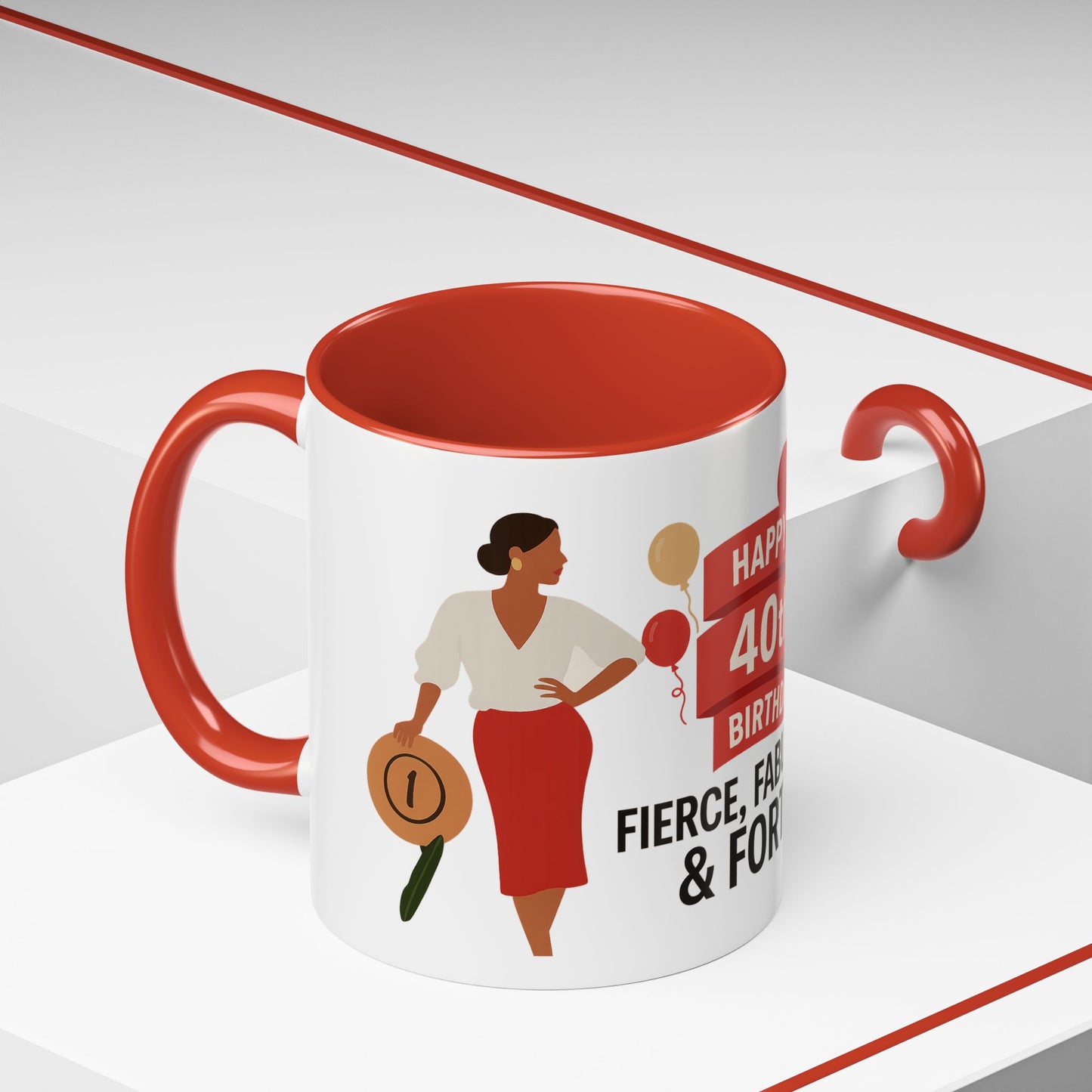 Happy 40th Birthday Coffee Mug — Fierce, Fabulous & Forty!