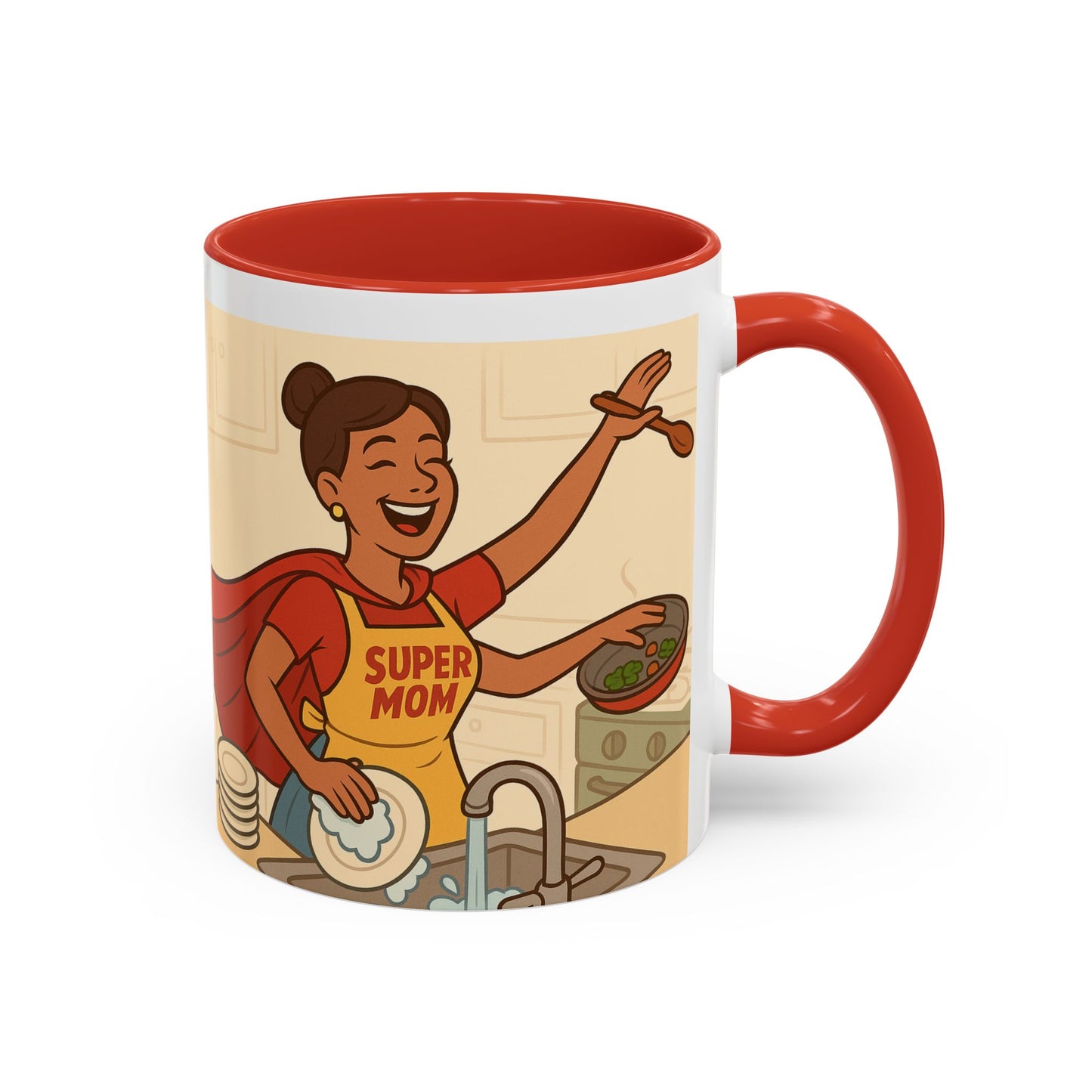 Super mom - Accent Coffee Mug (11, 15oz) - Mother's Day