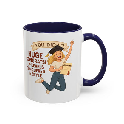 Celebratory Graduation Coffee Mug - 'You Did It!' A-Levels