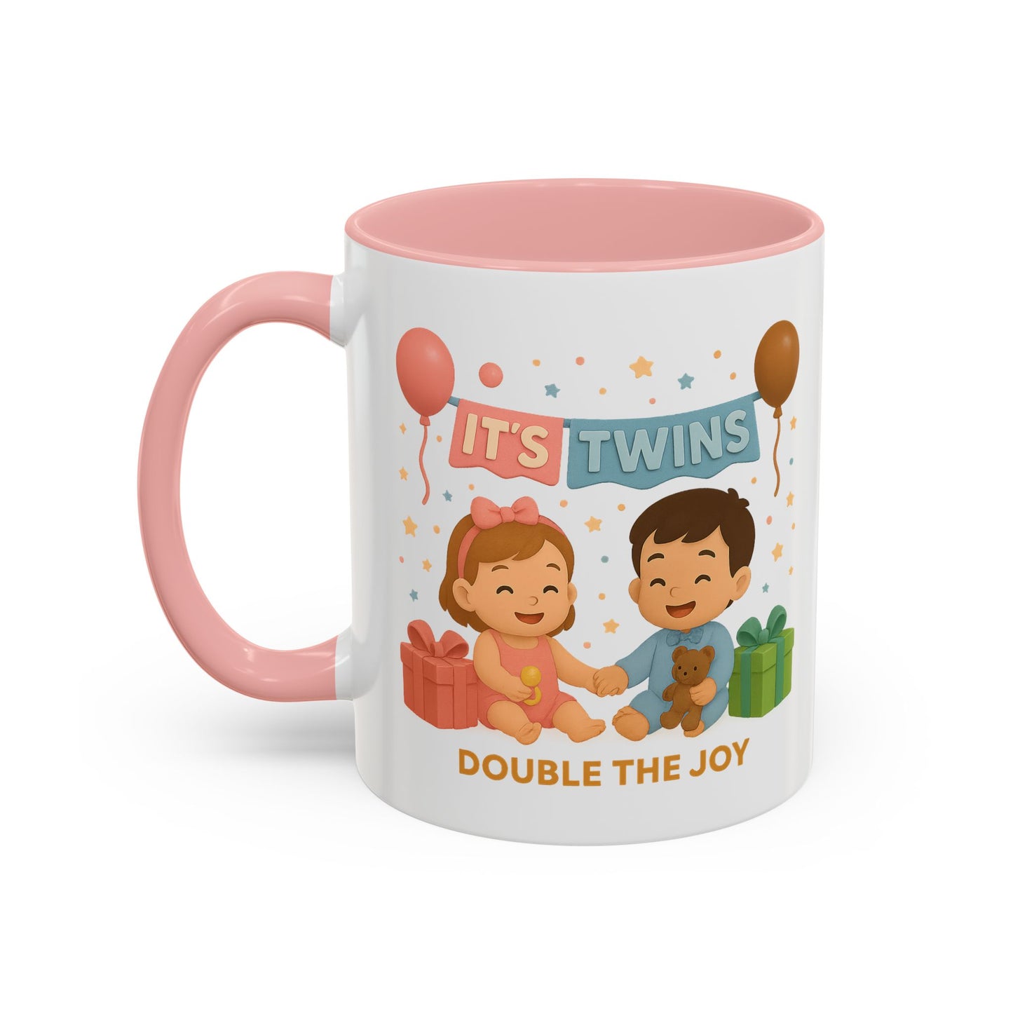 Funny Twin Celebration Coffee Mug - 'It's Twins, Double the Joy'