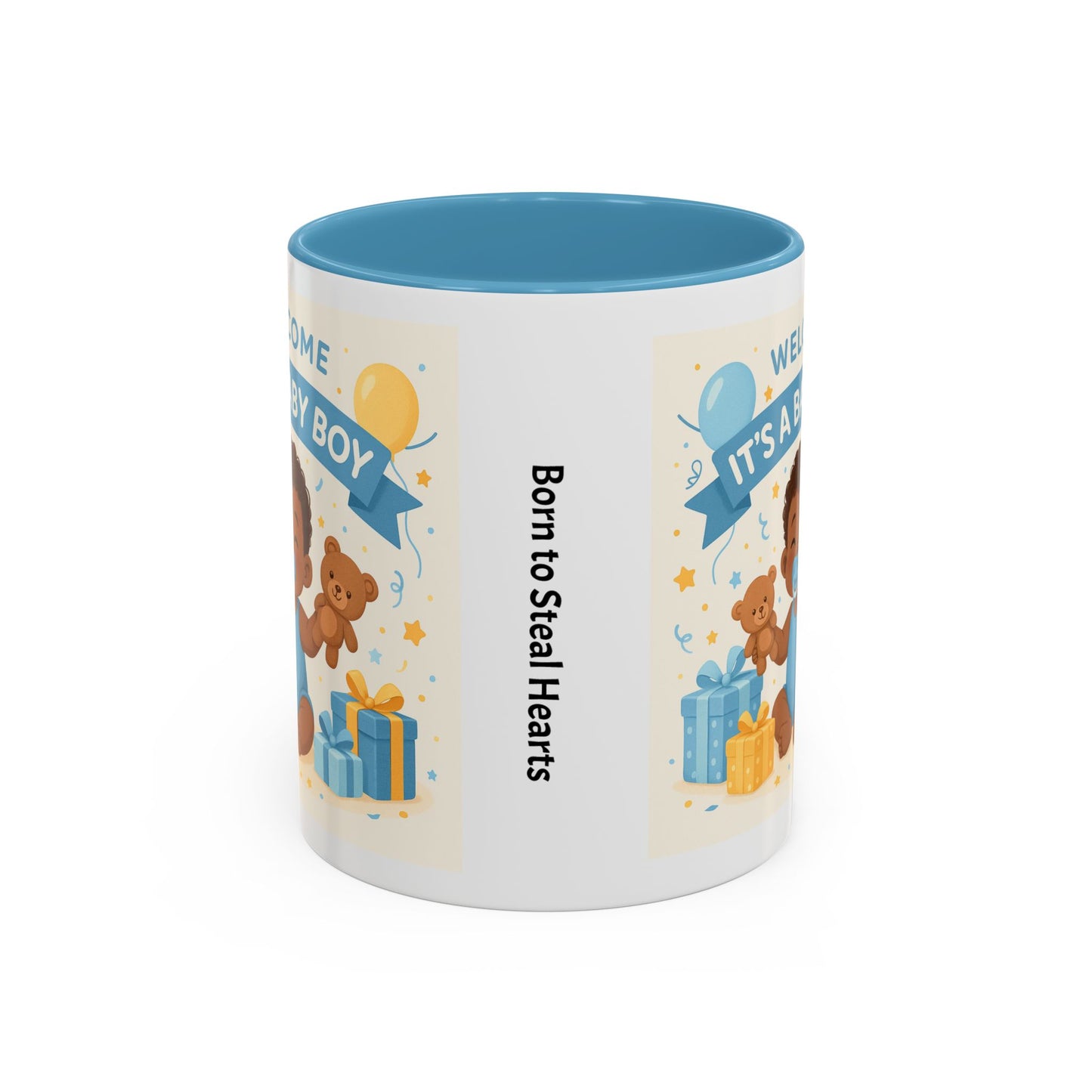 Welcome Baby Boy Coffee Mug - Born to Steal Hearts - Perfect Baby Shower Gift