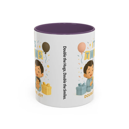 Twins Celebration Coffee Mug, Cute Twins Gift Mug, Baby Shower Mug, Newborn Gift, Double the Joy Mug