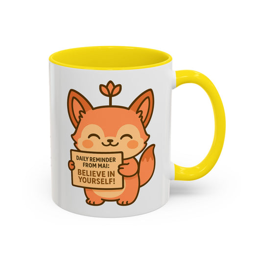Motivational Accent Coffee Mug - 'Trust Your Intuition' & 'Believe In Yourself!'
