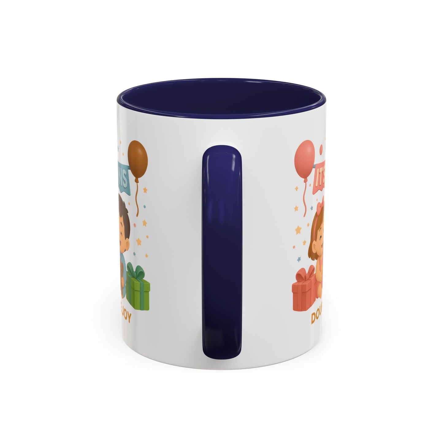 Funny Twin Celebration Coffee Mug - 'It's Twins, Double the Joy'