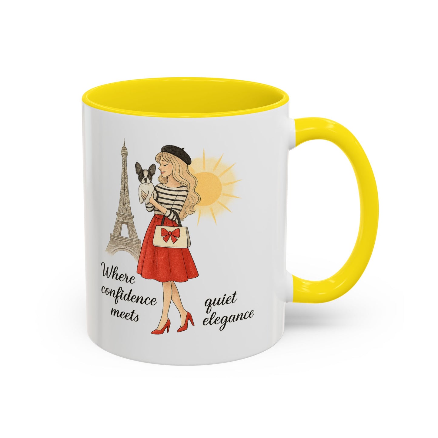 Elegant Confidence Coffee Mug - Inspiring Quote & Chic Design for Tea Lovers, Gifts for Her, Home Office Decor, Parisian Style