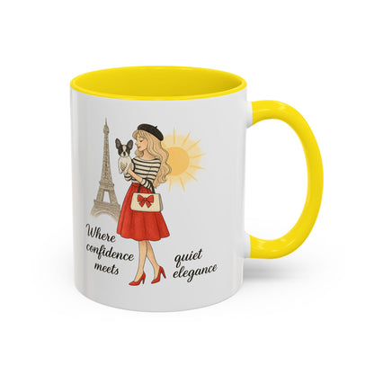 Elegant Confidence Coffee Mug - Inspiring Quote & Chic Design for Tea Lovers, Gifts for Her, Home Office Decor, Parisian Style