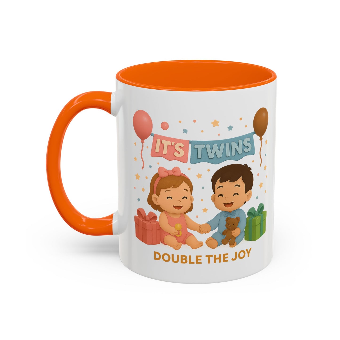Funny Twin Celebration Coffee Mug - 'It's Twins, Double the Joy'