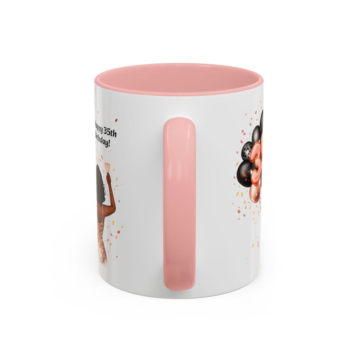 Accent Coffee 35th birthday woman with balloon Mug