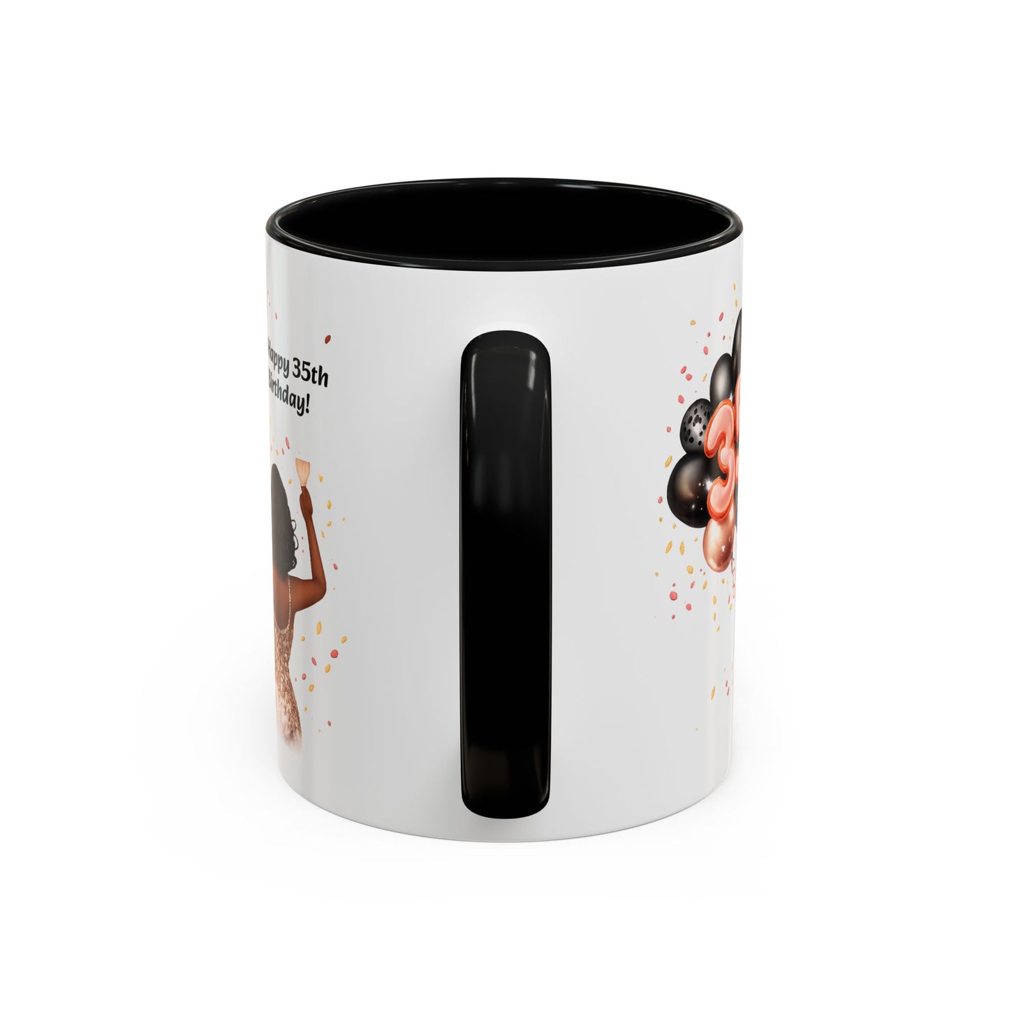 Accent Coffee 35th birthday woman with balloon Mug