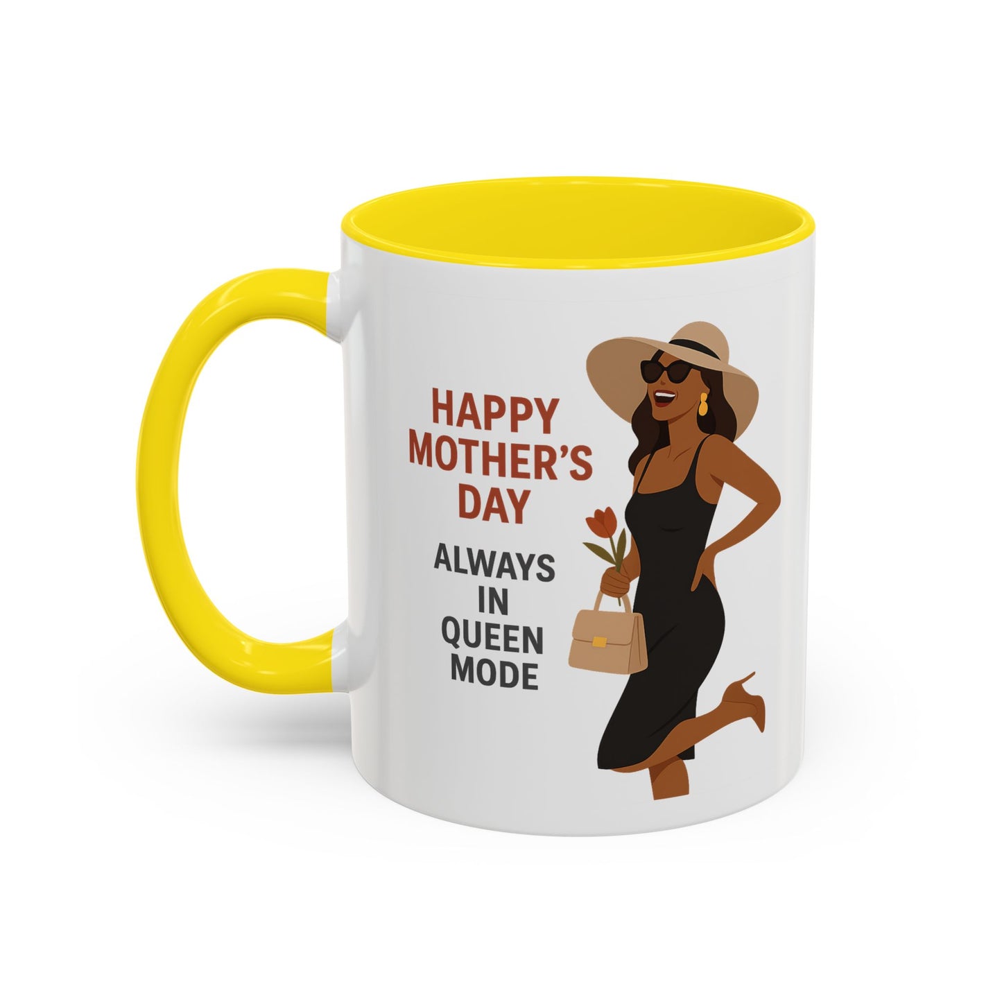 Queen Mode Mother's Day Coffee Mug | Stylish Black Accent Design