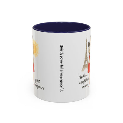 Elegant Confidence Coffee Mug - Inspiring Quote & Chic Design for Tea Lovers, Gifts for Her, Home Office Decor, Parisian Style