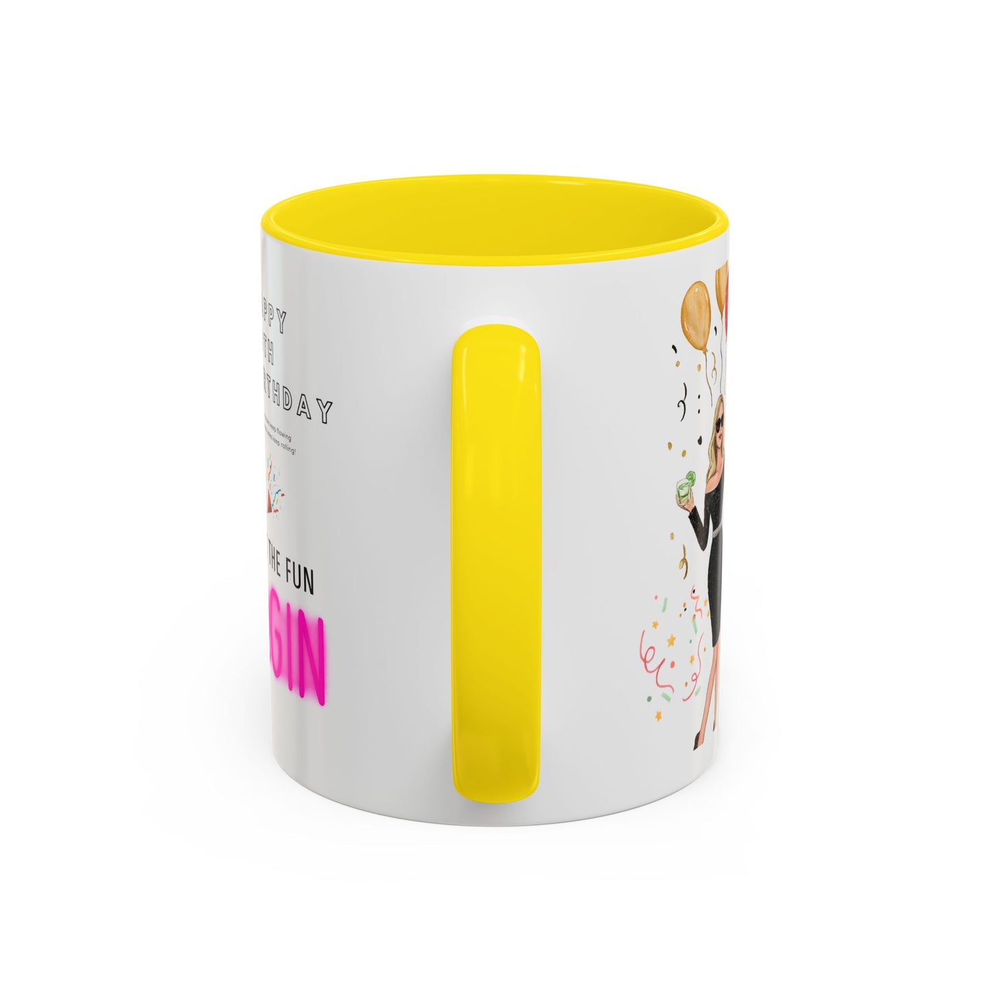 Happy 30th Birthday Accent Coffee Mug, Fun Gift for Her, Toast to Turning 30, Unique Drinkware for Parties