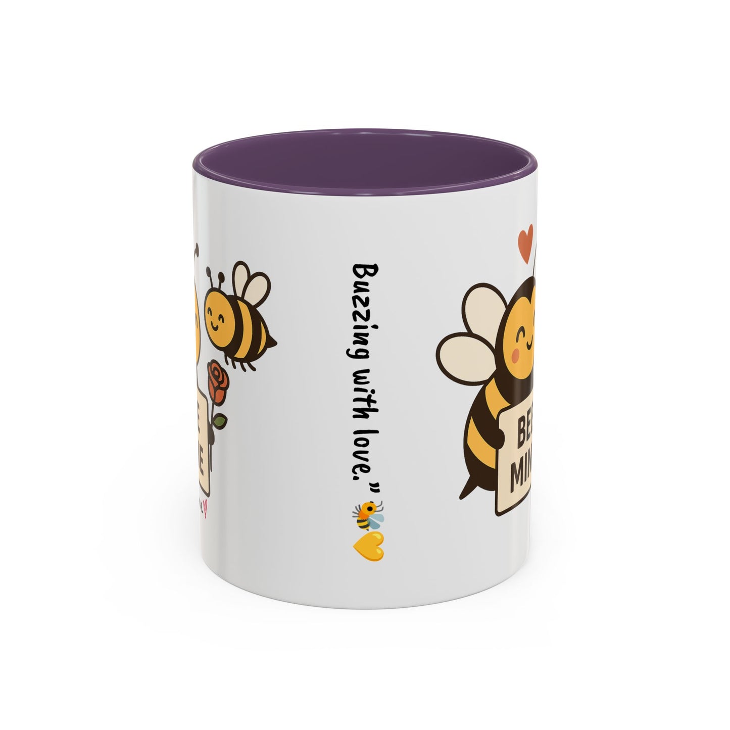 Bee Mine Accent Coffee Mug - Buzzing with Love, Cute Gift for Valentine’s Day, Best Friend, Love, Bee Lovers, Cozy Mornings