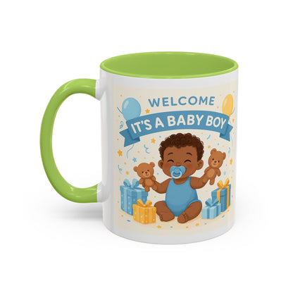 Baby Boy Announcement Coffee Mug, Newborn, Welcome Baby Boy Gift
