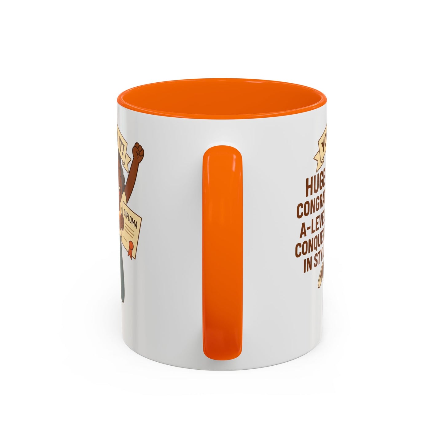 Celebratory Coffee Mug for Graduates, Graduation Gift, A-Level Congrats Mug, Stylish Coffee Cup for Students, Personalized Diploma Mug