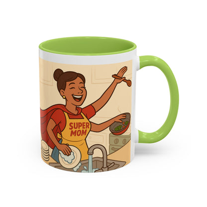 Super mom - Accent Coffee Mug (11, 15oz) - Mother's Day