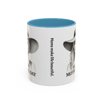 Happy Mother's Day Accent Coffee Mug - Stylish Gift for Moms