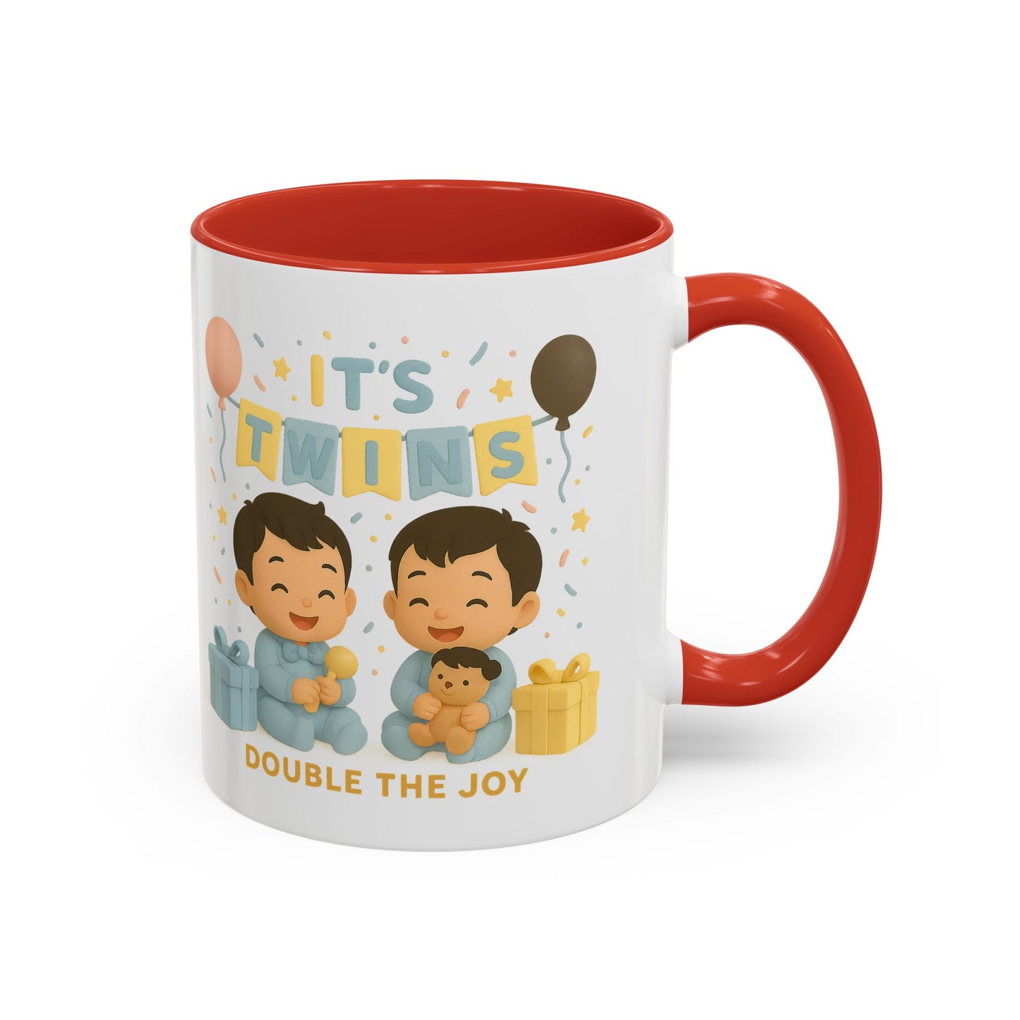 Twins Celebration Coffee Mug, Cute Twins Gift Mug, Baby Shower Mug, Newborn Gift, Double the Joy Mug